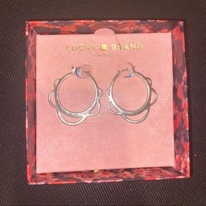 NWT Lucky Silver Hoop Earrings